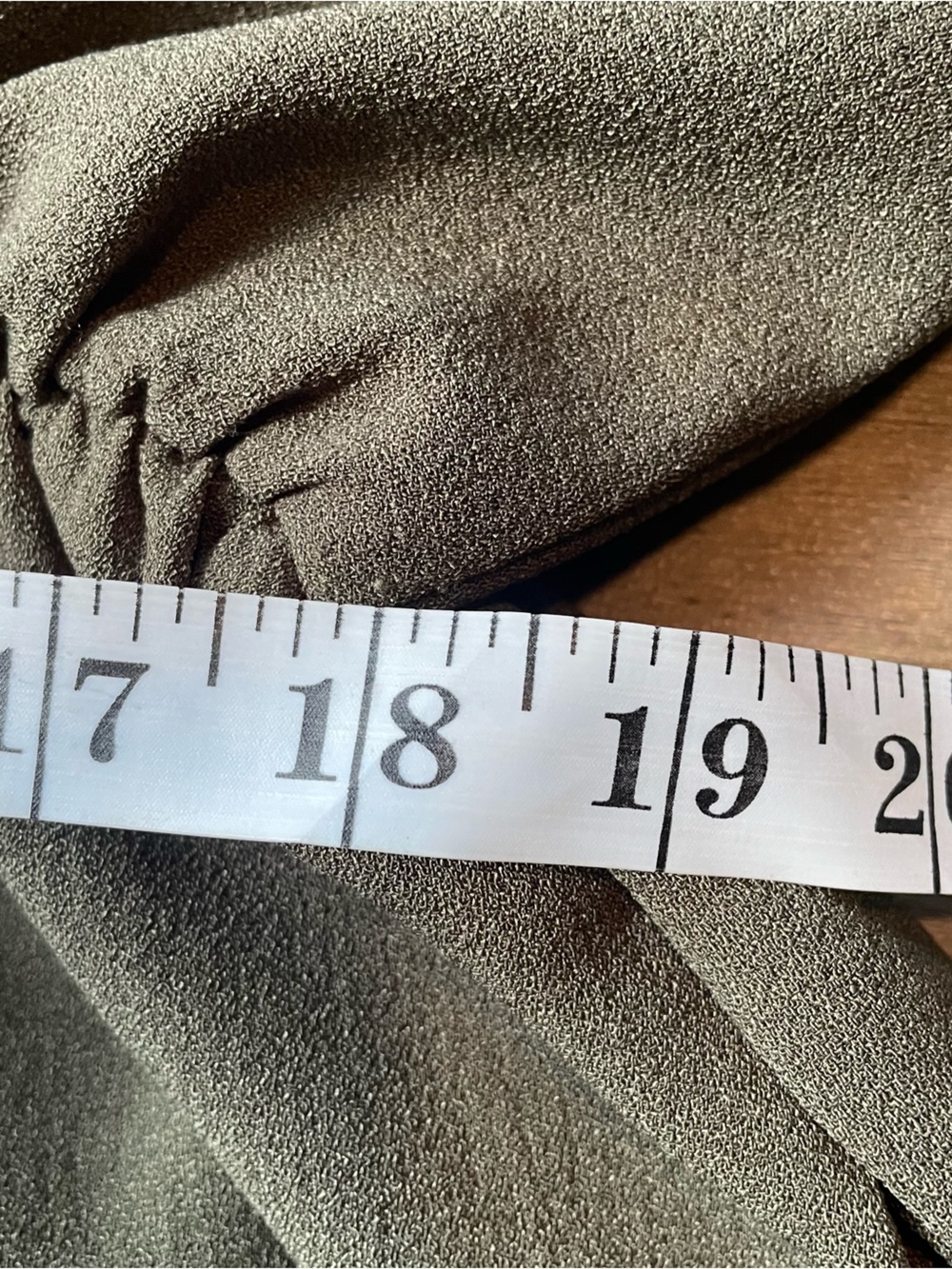 Dark Olive Green Long Sleeve Elastic Waist Dress - Picture 6 of 9